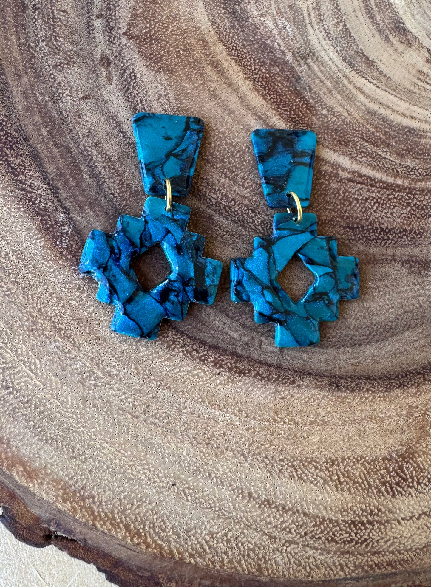 Faux Turquoise Western drops