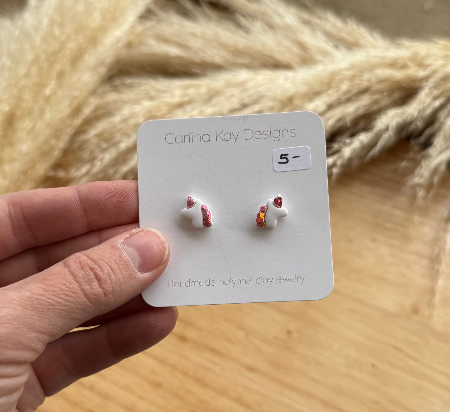 Mini unicorn glitter earrings