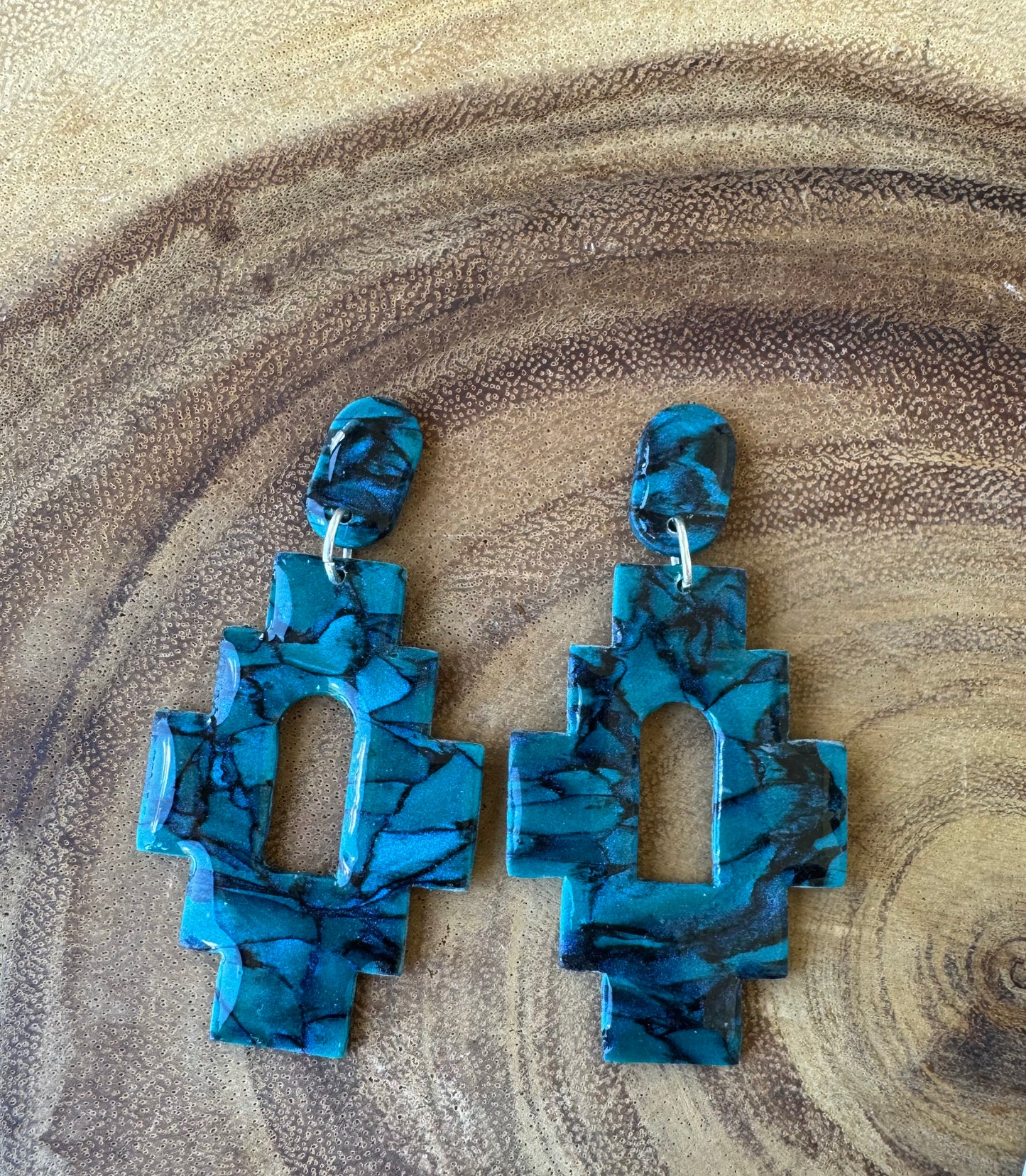 Faux Turquoise Aztec Dangles