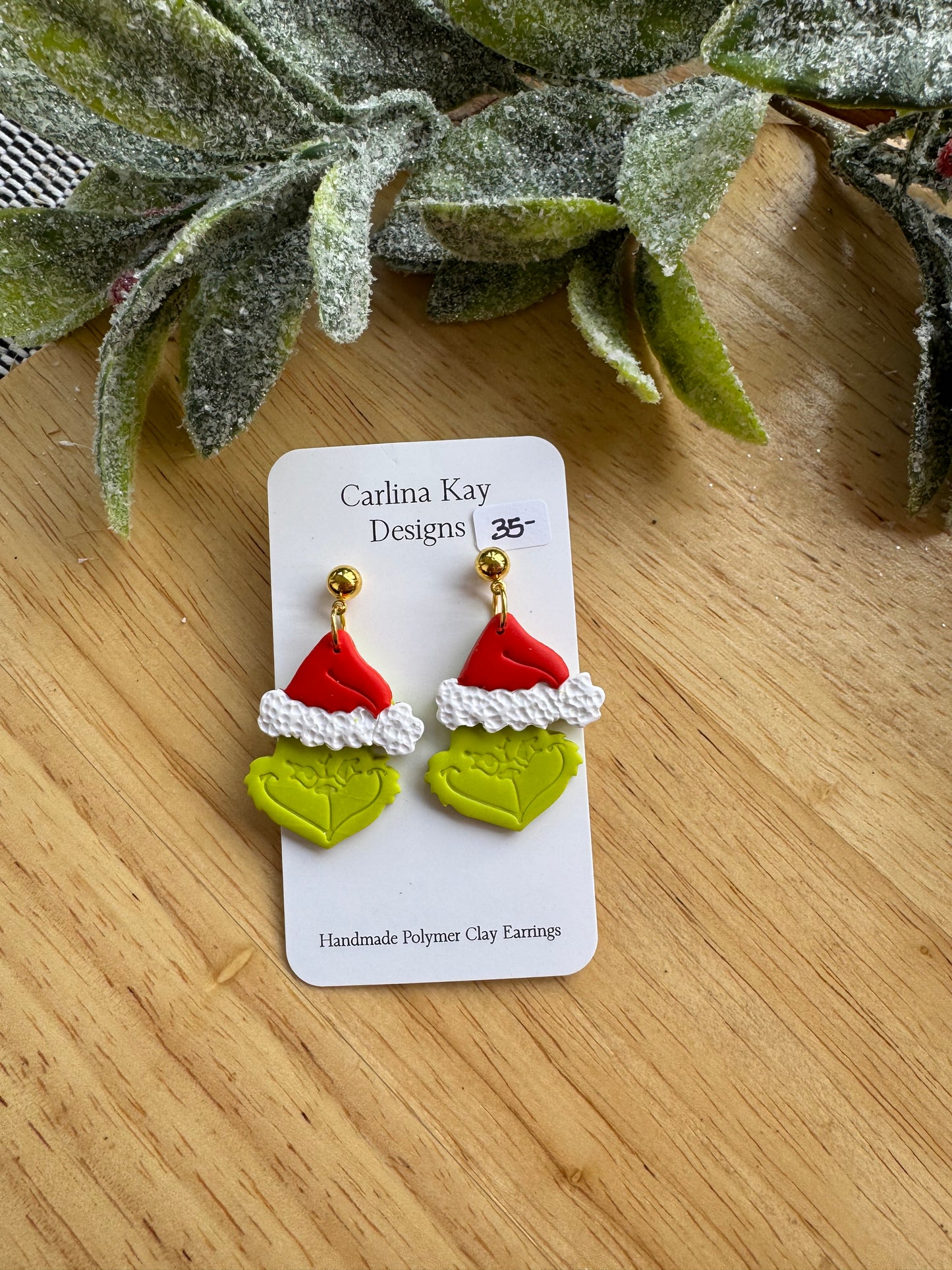 Large Grinch earrings