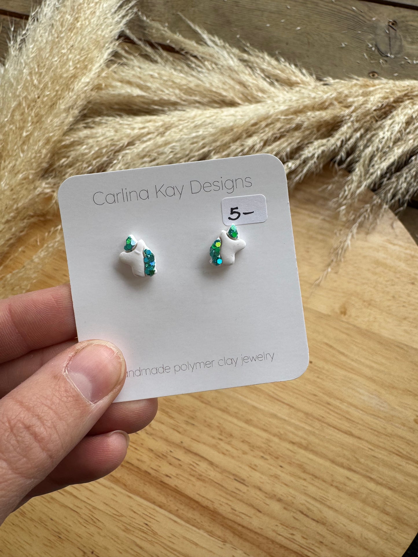 Mini unicorn glitter earrings
