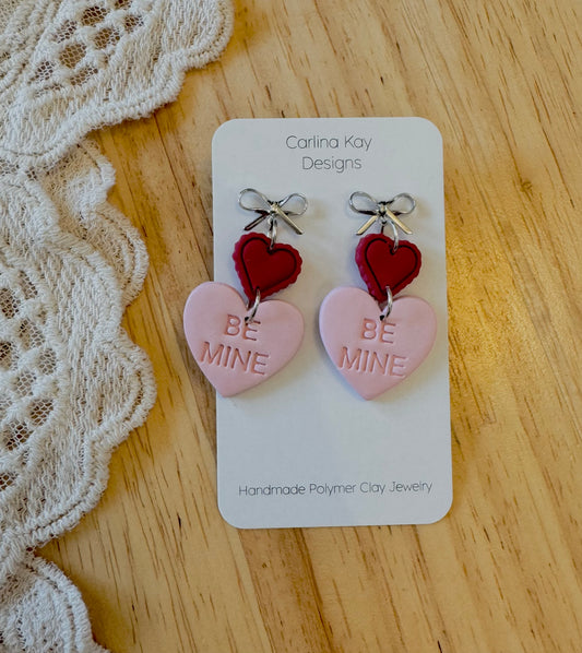 Be mine stacked heart earrings