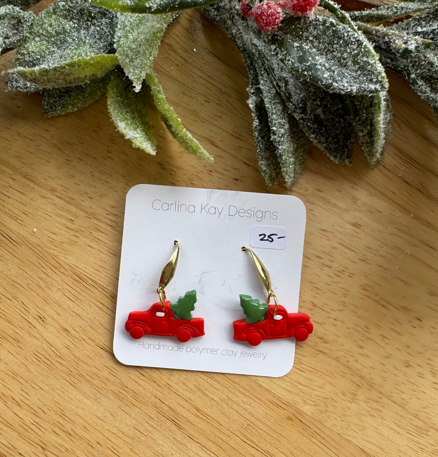 Mini Red Christmas tree trucks