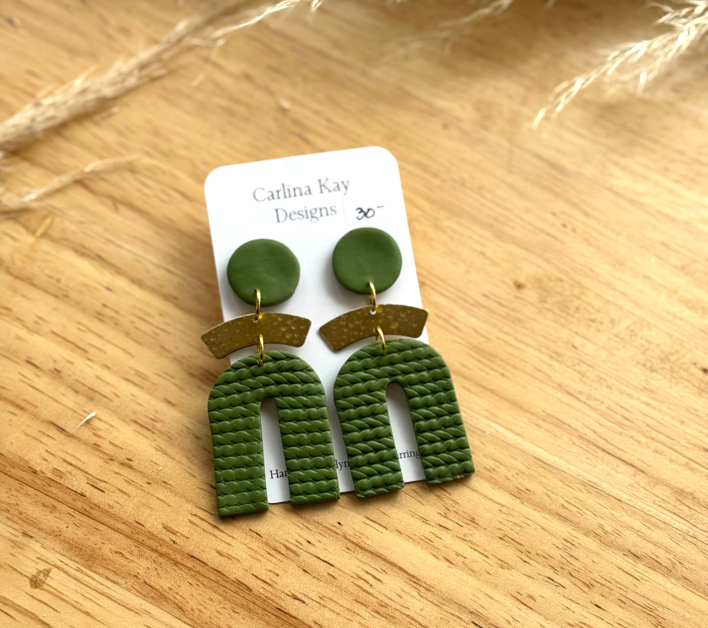 Classic Arched boho with brass connector earrings in many colors