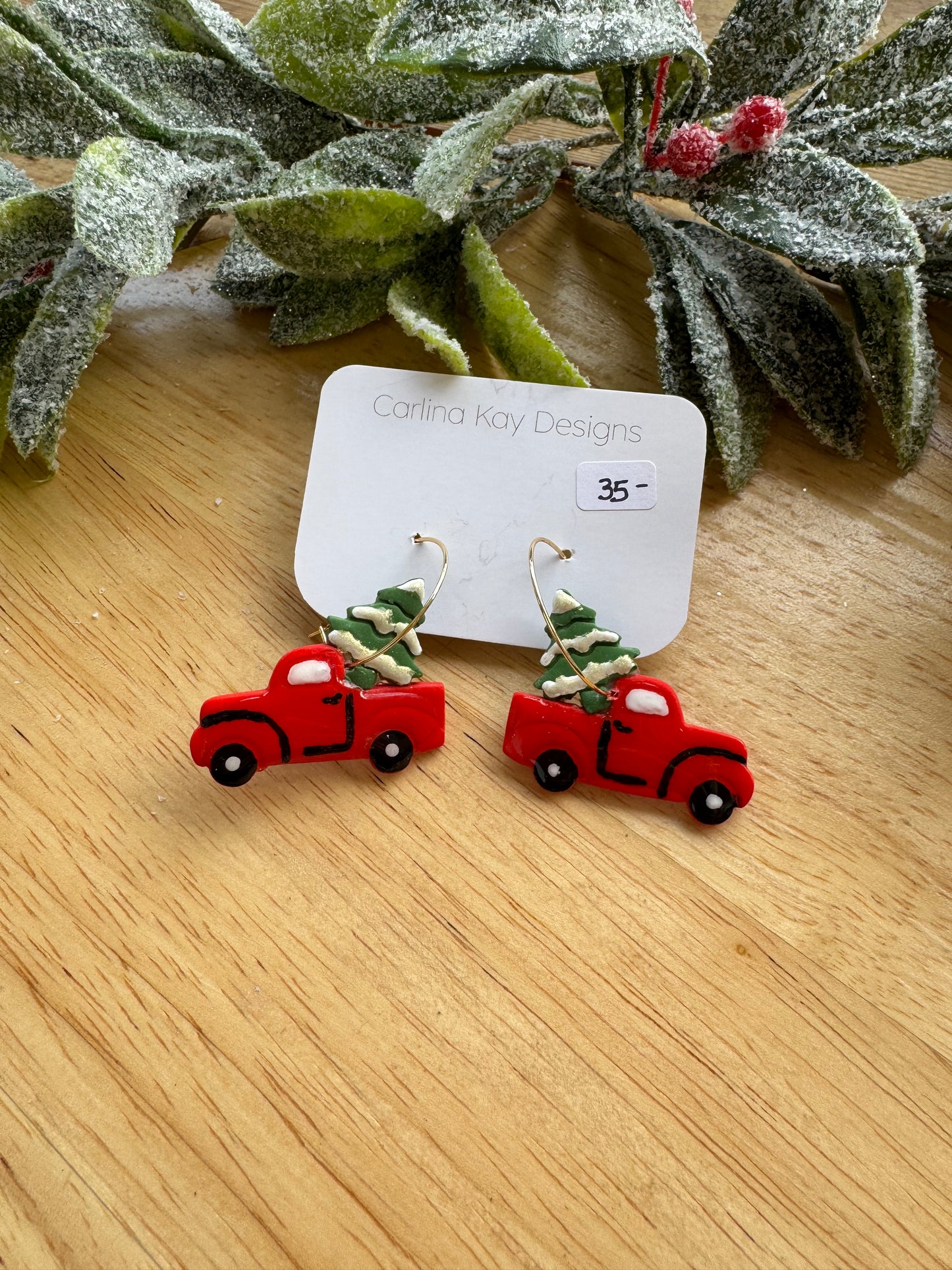 Large Red Christmas tree Trucks