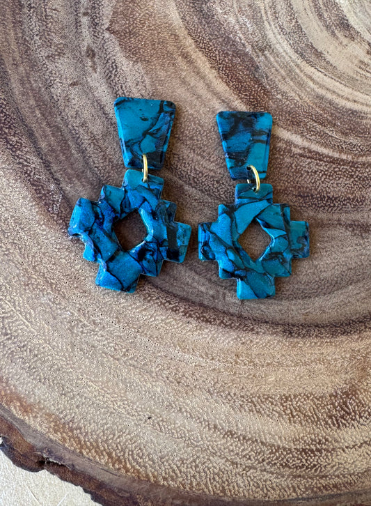 Faux Turquoise Western drops