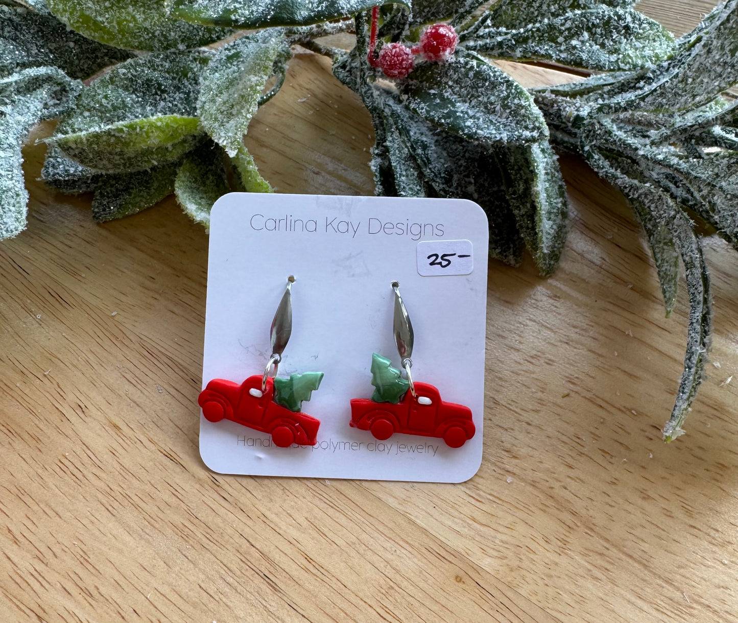 Mini Red Christmas tree trucks