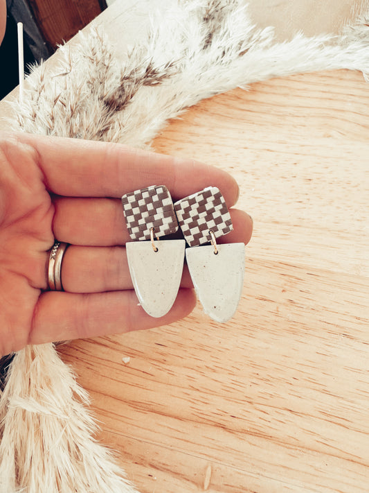 Brown and Tan Checkered drops