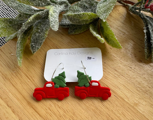 Large Red Christmas tree Trucks