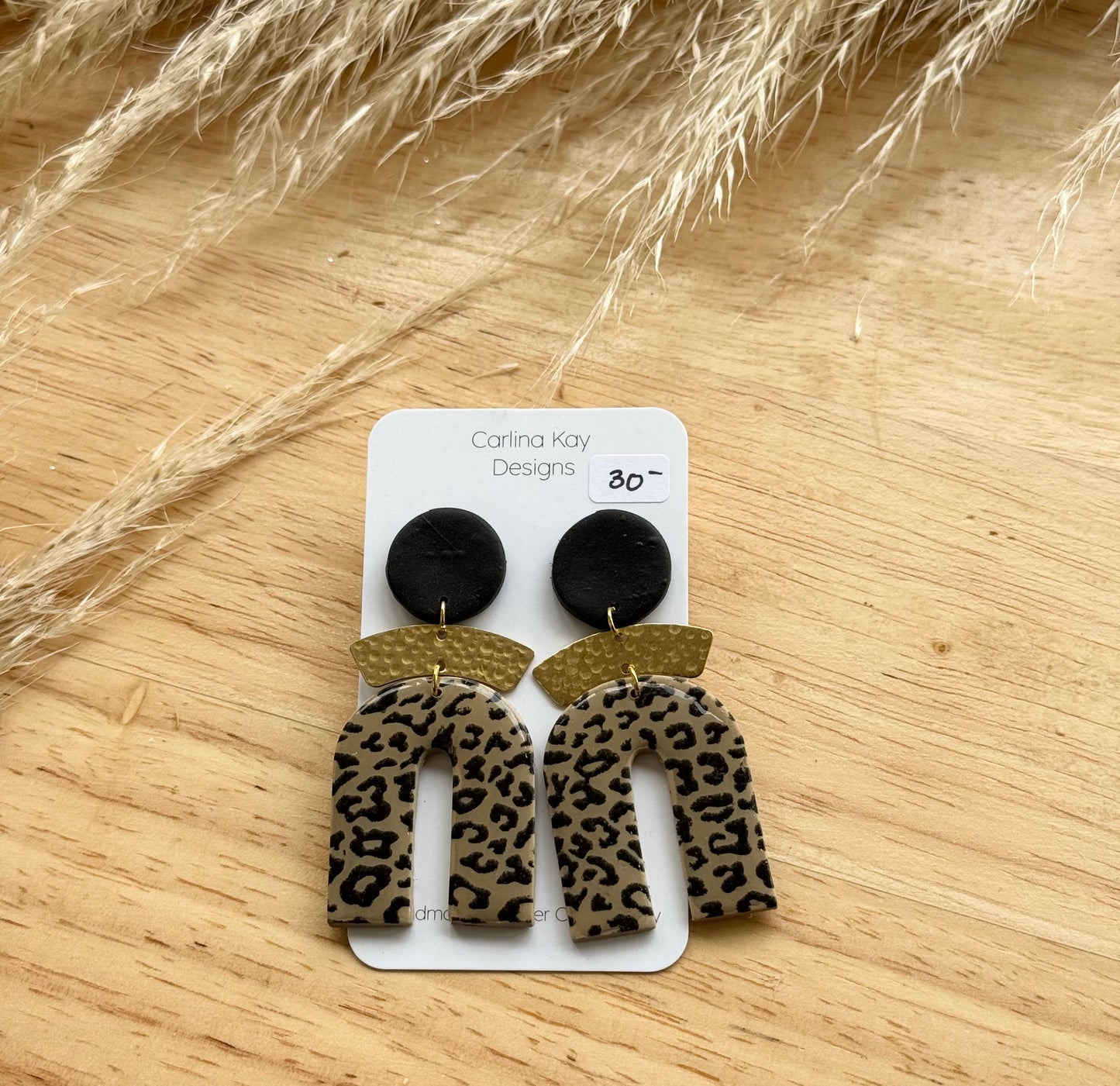 Classic Arched boho with brass connector earrings in many colors