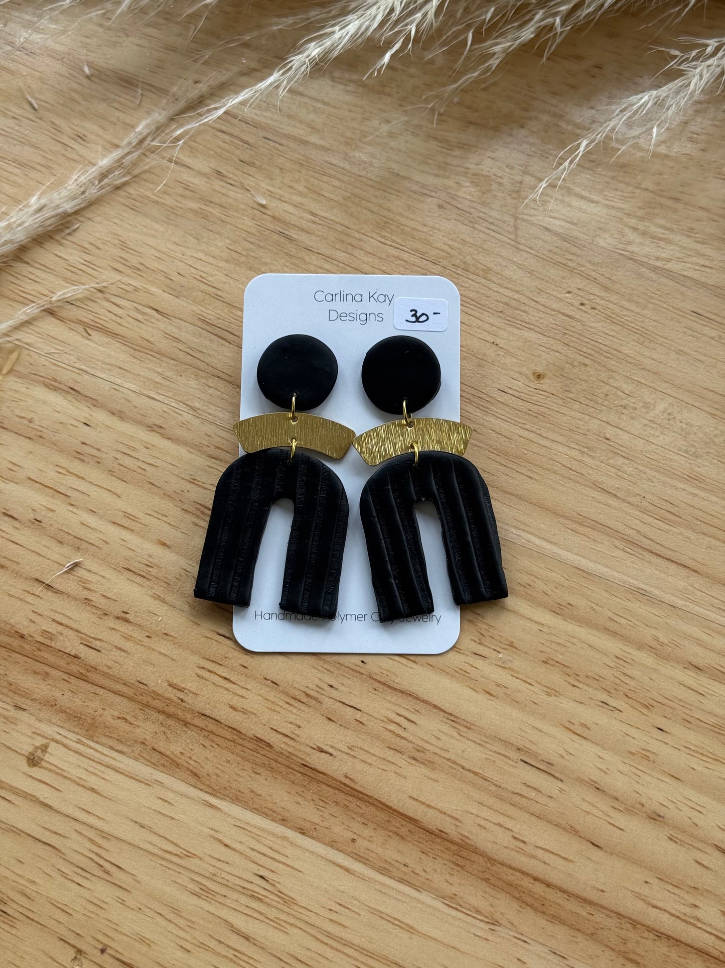 Classic Arched boho with brass connector earrings in many colors