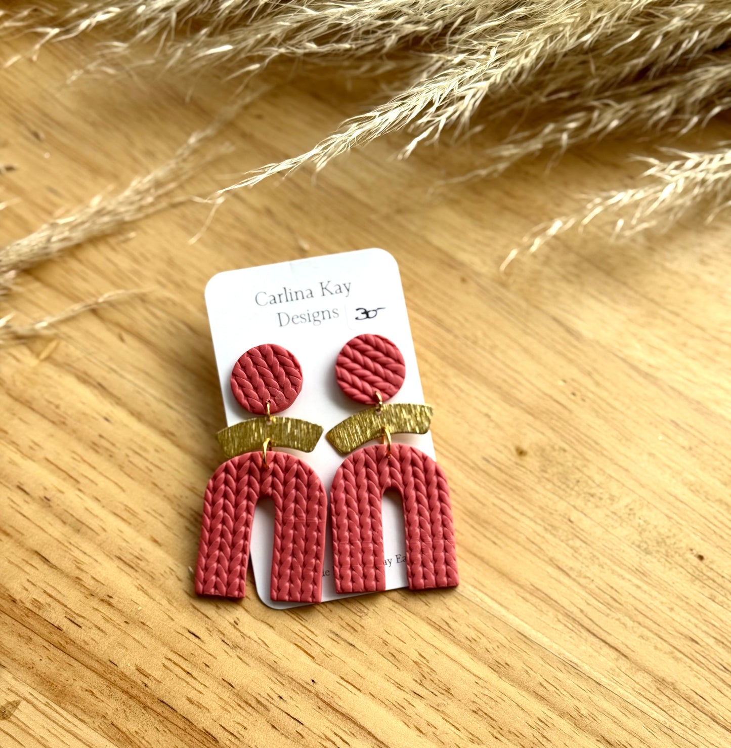 Classic Arched boho with brass connector earrings in many colors