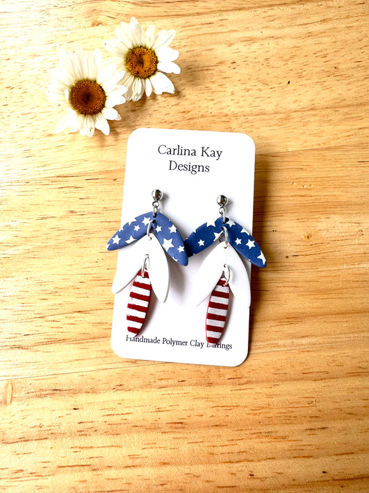 America Mini Star print dangles