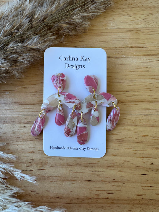 Pink Marbled Dangles