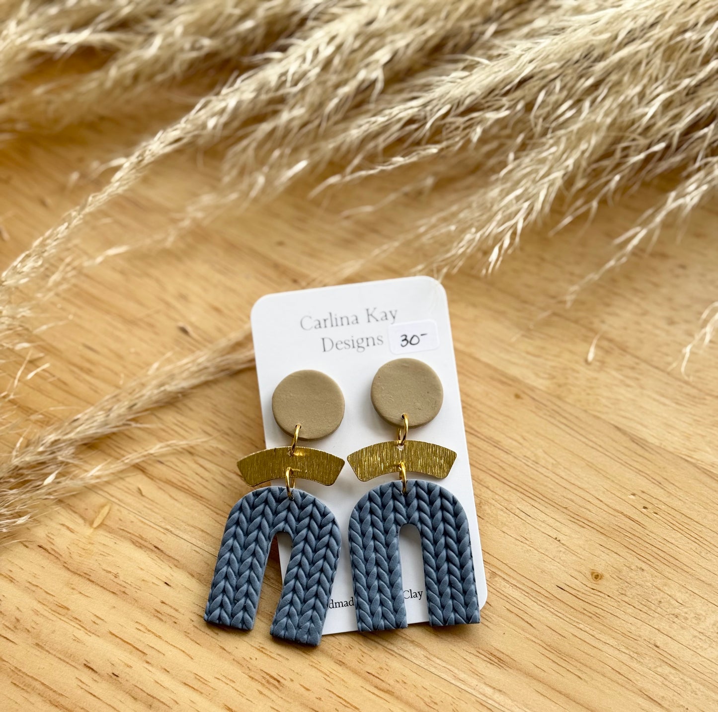Classic Arched boho with brass connector earrings in many colors