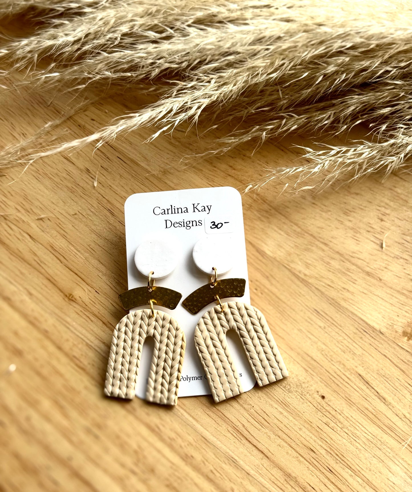 Classic Arched boho with brass connector earrings in many colors