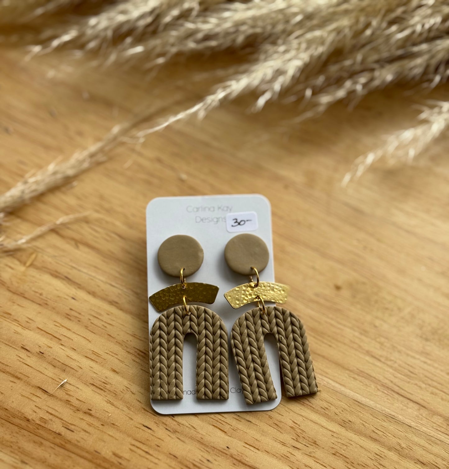Classic Arched boho with brass connector earrings in many colors