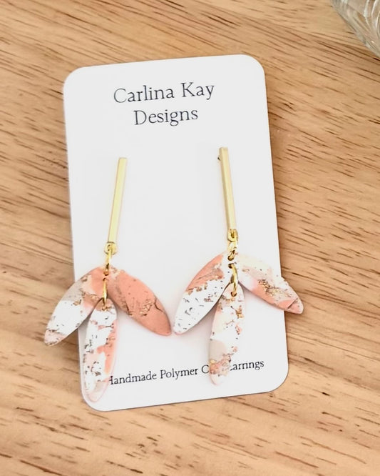 Coral Marbled XL gold post