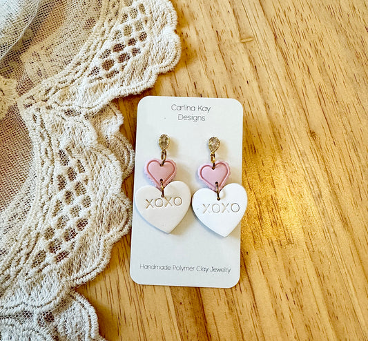 XOXO stacked heart earrings!