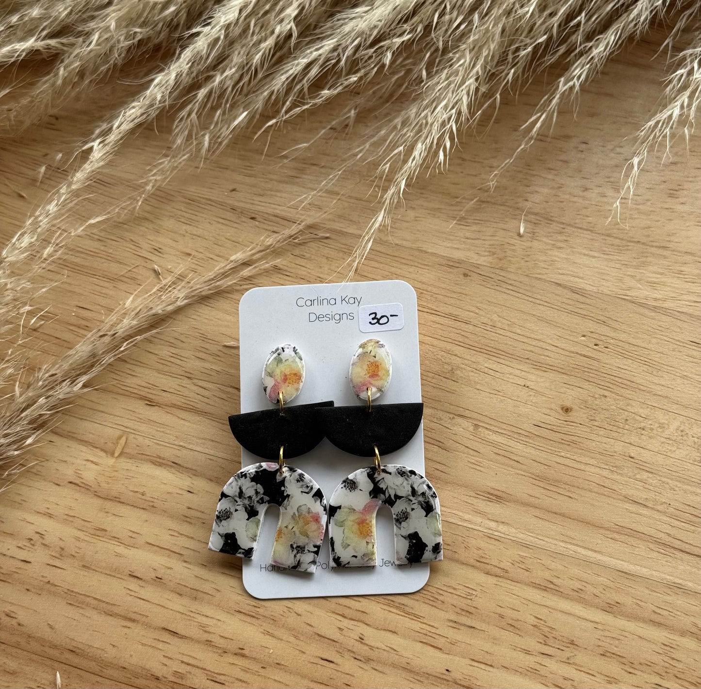 Half circle and arch boho dangle earrings