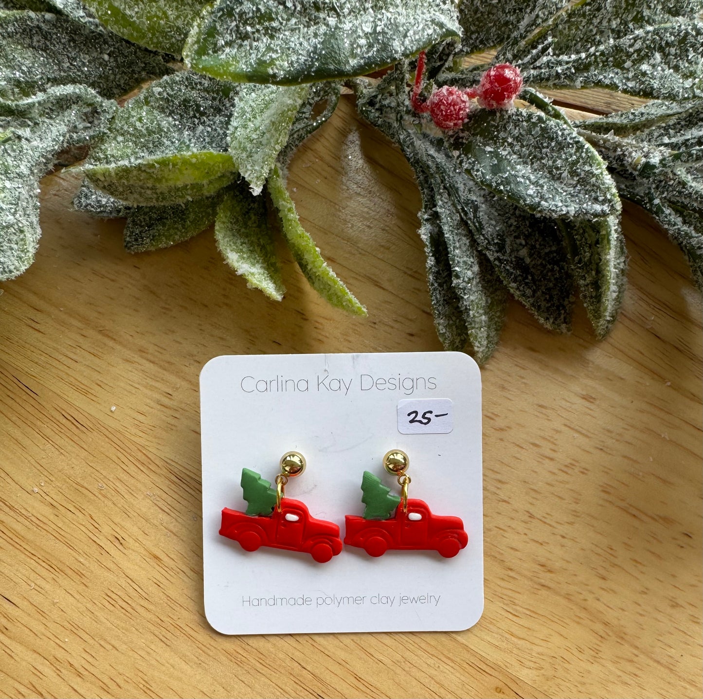 Mini Red Christmas tree trucks