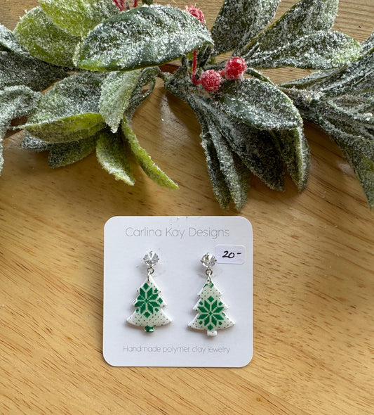Green and white Christmas sweater trees