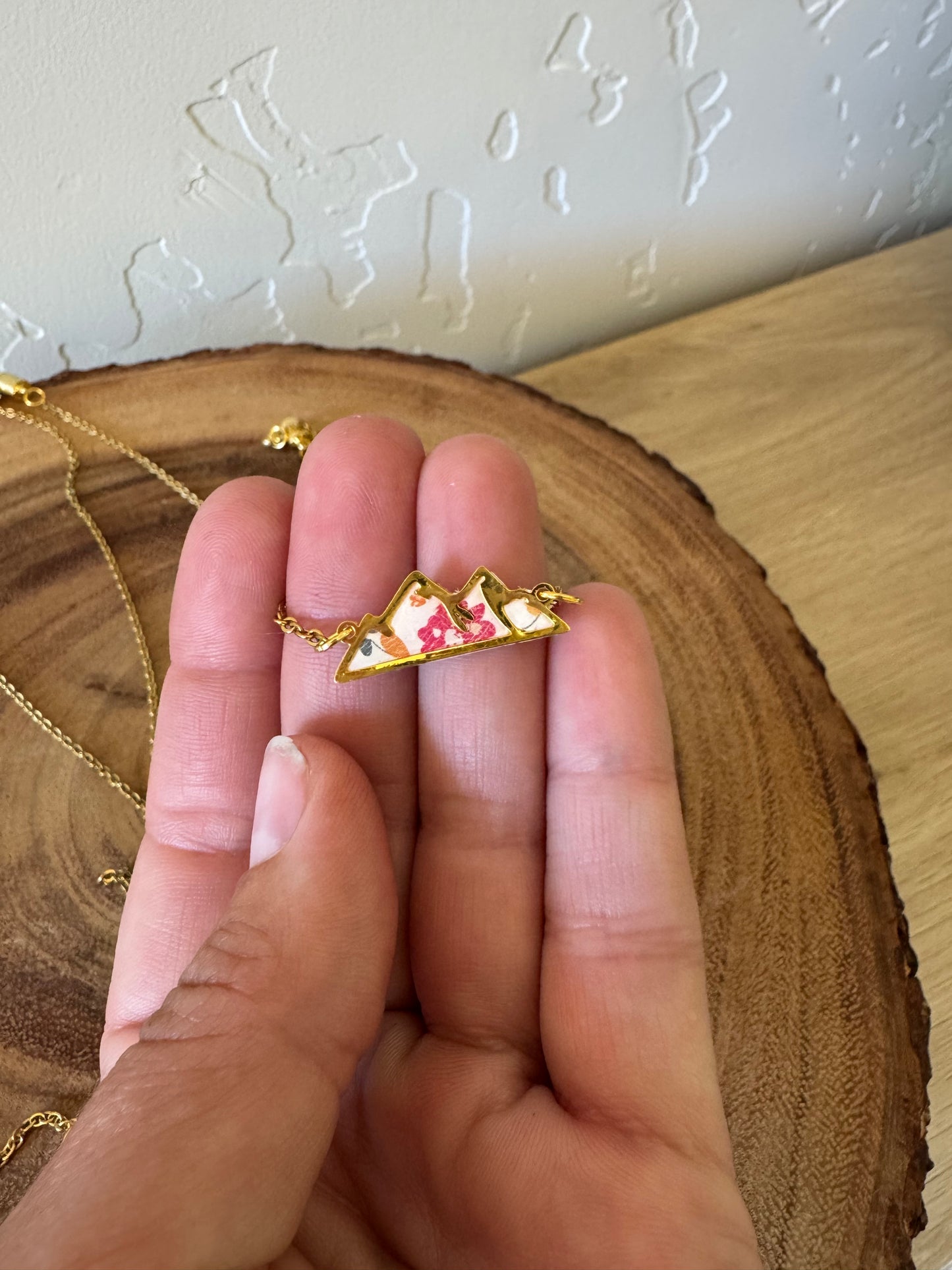 Gold floral mountains