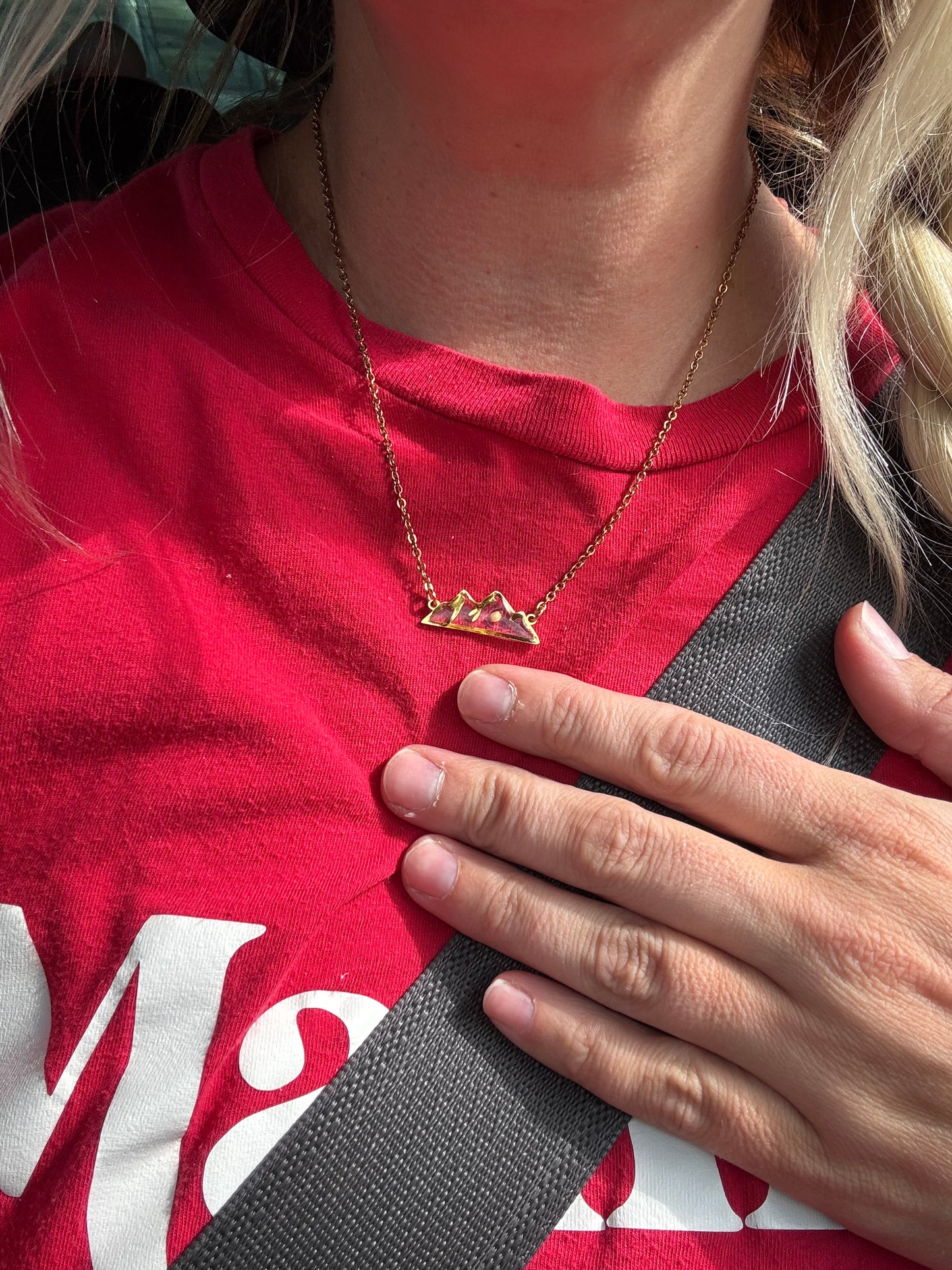 Mustard seed mountain necklace