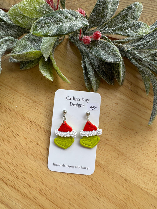 Mini grinch earrings