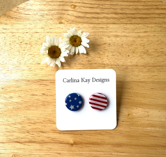 Large star and stripe Studs