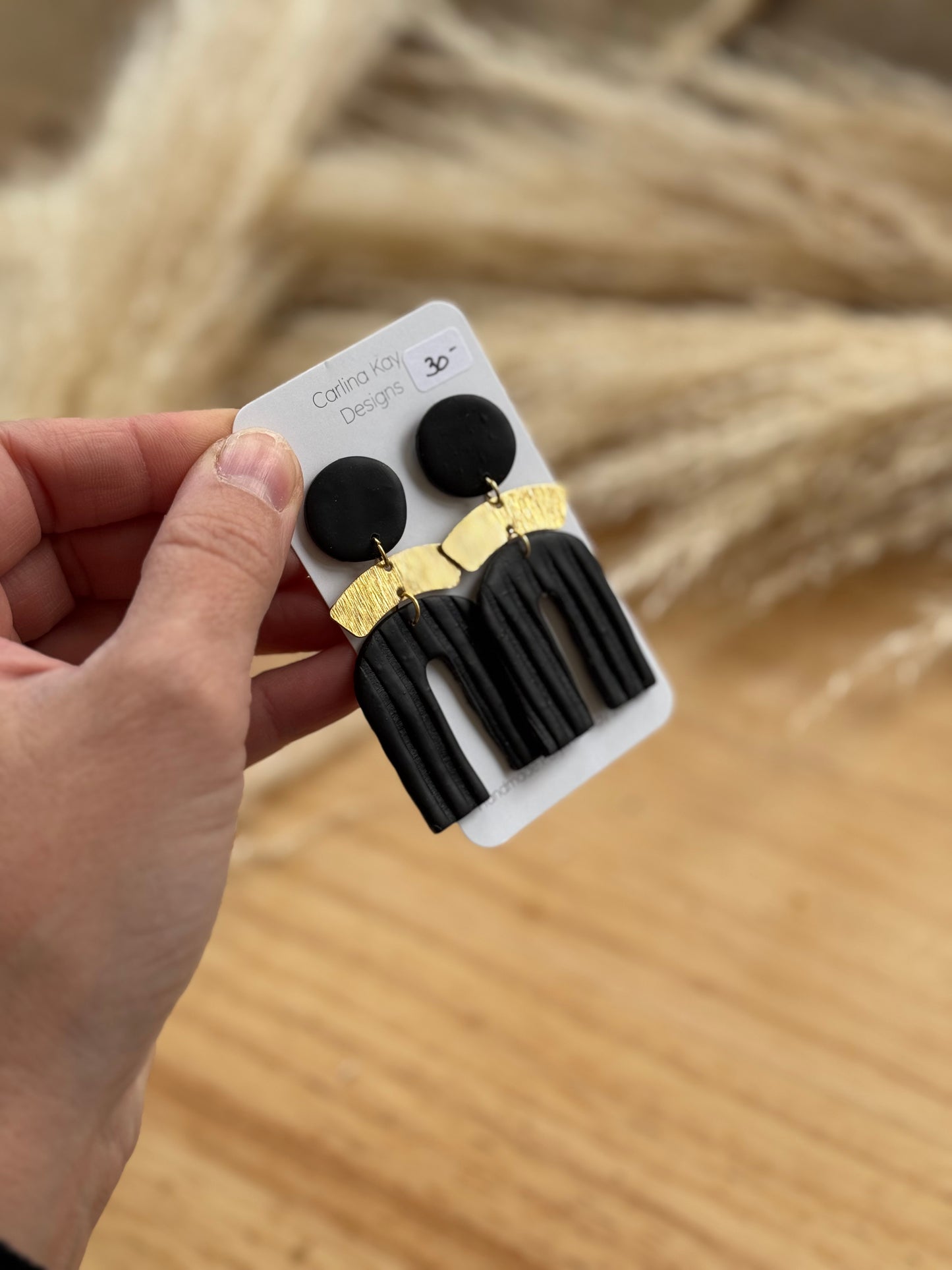 Classic Arched boho with brass connector earrings in many colors