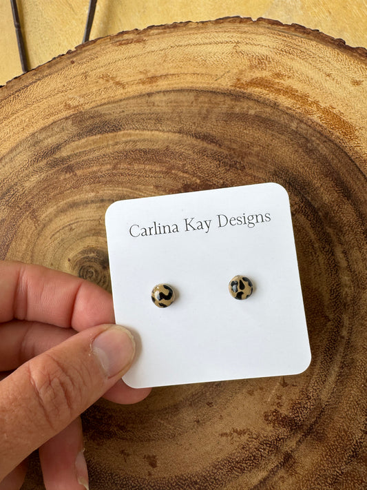Mini lepoard print studs